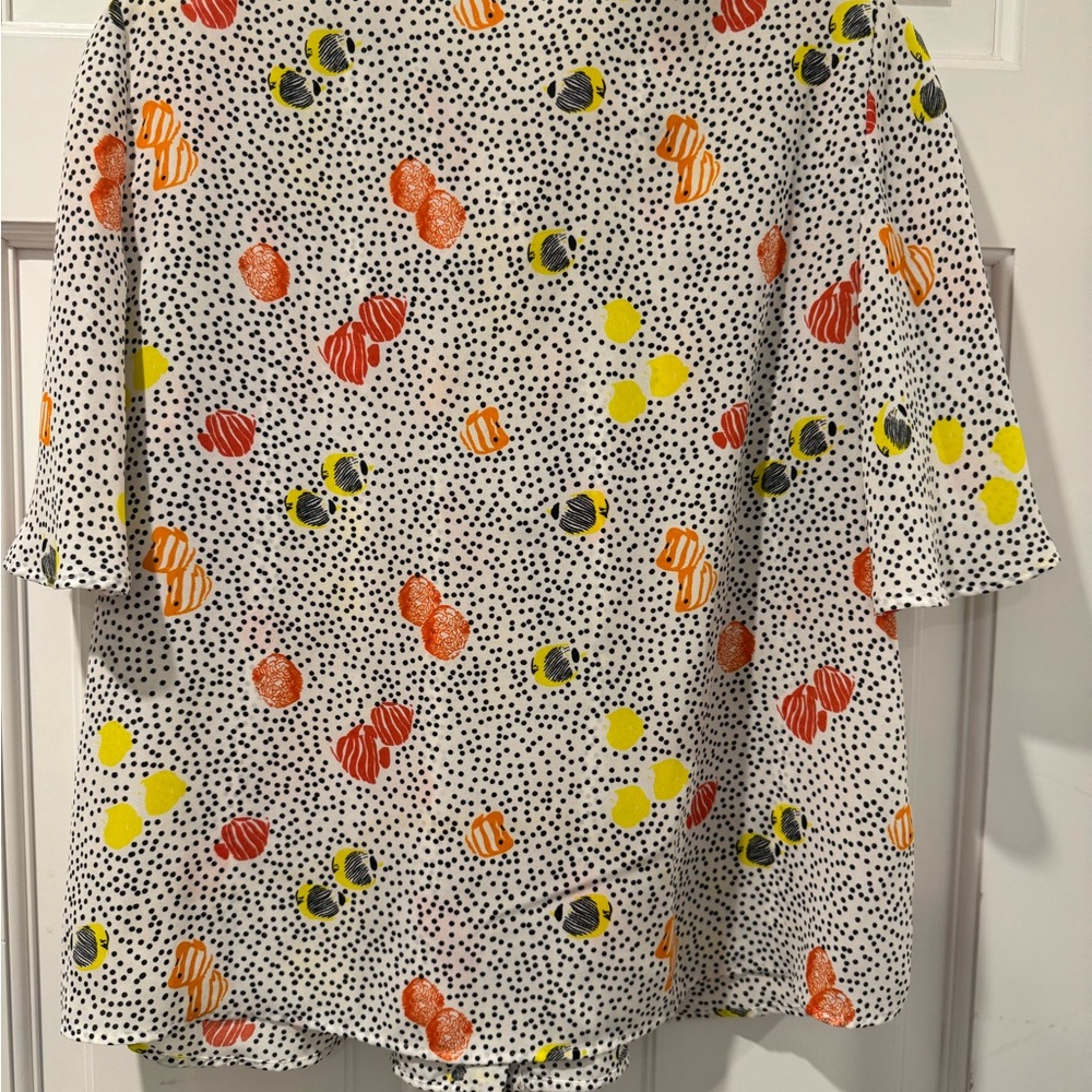 Zara Polka Dot Blouse with Colorful Accents - Picture 7 of 8